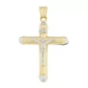 Croce Uomo Oro Giallo Bianco GL100522