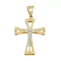 Croce Uomo Oro Giallo Bianco GL100525