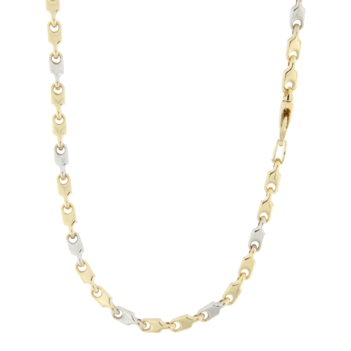 Collana Uomo Oro Giallo Bianco GL100530