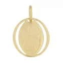 Unisex Yellow Gold Angel Pendant GL100535