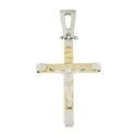 Croce Uomo Oro Giallo Bianco GL100536