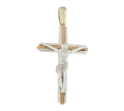 Croce Uomo Oro Bianco Rosa GL100546