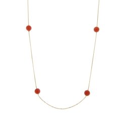 Coral Yellow Gold Woman Necklace 803321723806