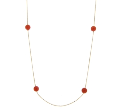 Coral Yellow Gold Woman Necklace 803321723806