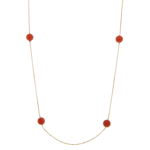 Coral Yellow Gold Woman Necklace 803321723806