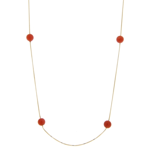 Coral Yellow Gold Woman Necklace 803321723806