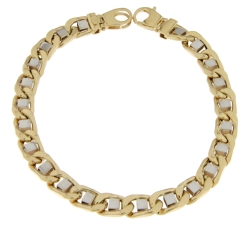 Herrenarmband Weiß-Gelbgold GL100555