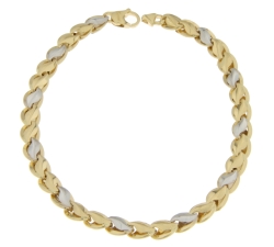 Herrenarmband Weiß-Gelbgold GL100556