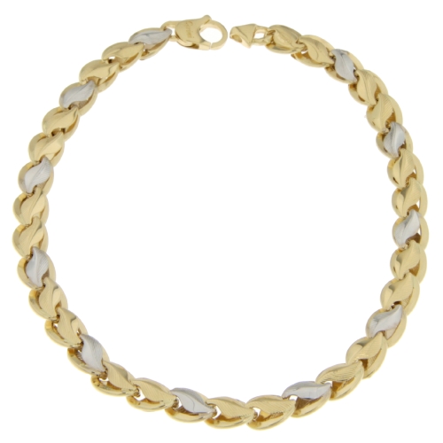 Herrenarmband Weiß-Gelbgold GL100556