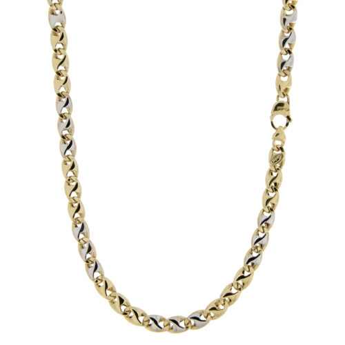 Collana Uomo Oro Giallo Bianco GL100558