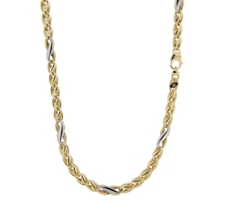 Collana Uomo Oro Giallo Bianco GL100559