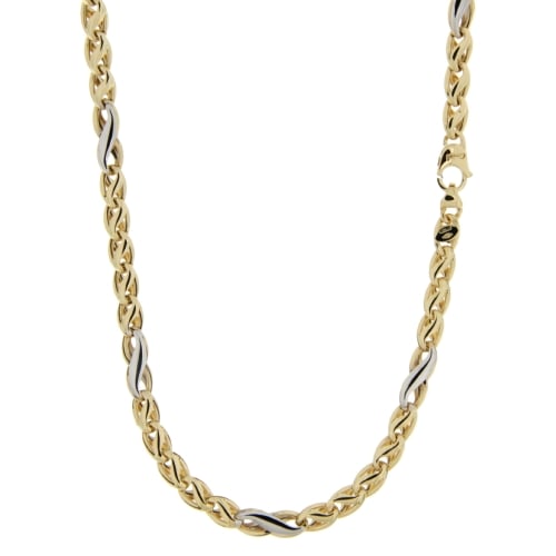 Men's Necklace in Yellow and White Gold GL100559