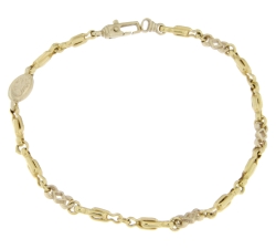 Herrenarmband Weiß-Gelbgold GL100565