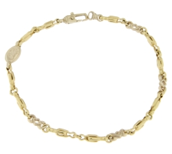 White Yellow Gold Men&#39;s Bracelet GL100565