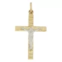 Croce Uomo Oro Giallo Bianco GL100580