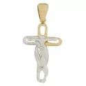 Croce Uomo Oro Giallo Bianco GL100583