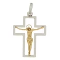 Unisex Cross Yellow White Gold GL100584