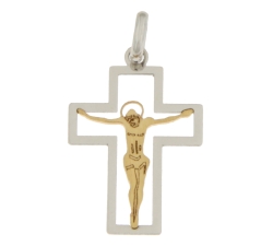 Unisex Cross Yellow Gold White GL100584