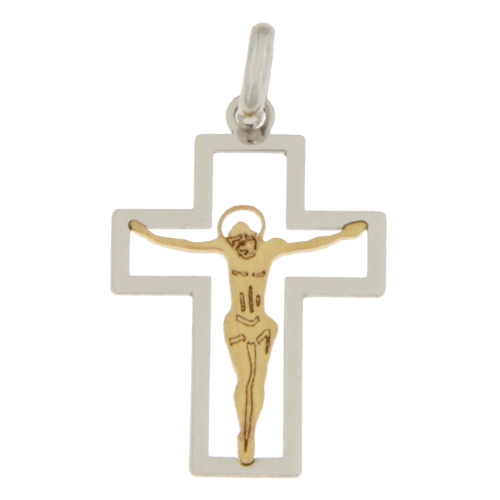 Unisex Cross Yellow White Gold GL100584