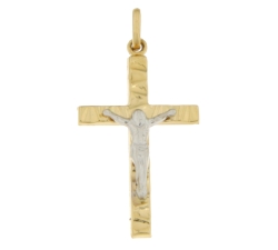 Unisex-Kreuz Gelb-Weiß-Gold GL100585