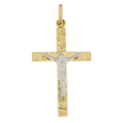 Unisex Cross Yellow White Gold GL100585