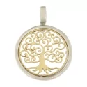 Pendant Woman Tree Of Life Yellow Gold White GL100590