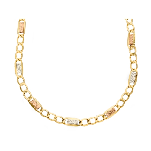 Herren-Halskette aus Gelb-Weiß-Roségold GL-SONVTF080TS50