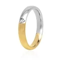 Wedding Ring Yellow Gold White Diamonds FAD130GB