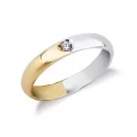 Wedding Ring Yellow Gold White Diamonds FAD130GB