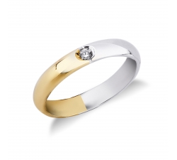 Wedding Ring Yellow Gold White Diamonds FAD130GB