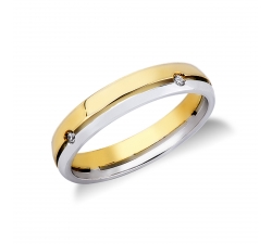 Wedding Ring Yellow Gold White Diamonds FAD090GB