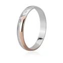 Rose and White Gold Wedding Ring with Diamond FAD190BR