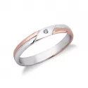 Rose and White Gold Wedding Ring with Diamond FAD190BR