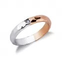 Rose and White Gold Wedding Ring with Diamond FSD065BR