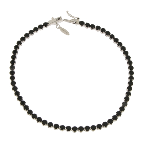 Tennis Bracelet White Gold Black Stones GL100591