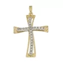 Damenkreuz Gelb-Weißgold GL100593