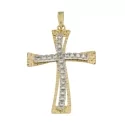 Croce Donna Oro Giallo Bianco GL100593