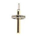 Men&#39;s Cross Yellow White Gold with Diamonds GL100599