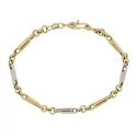 Herrenarmband Weiß-Gelbgold GL100600