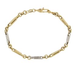 Herrenarmband Weiß-Gelbgold GL100600