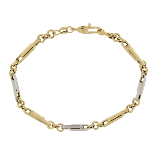 Herrenarmband Weiß-Gelbgold GL100600