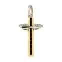 Croce Uomo Oro Giallo Bianco con Diamanti GL100601