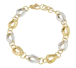 Weiß-Gelb-Gold Damenarmband GL100613