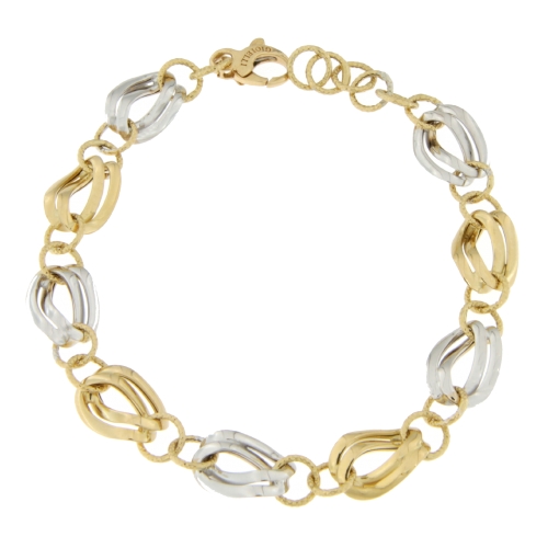 Weiß-Gelb-Gold Damenarmband GL100613