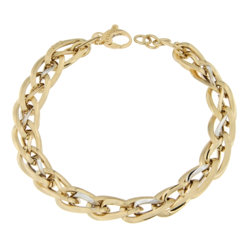 Bracciale Donna Oro Giallo Bianco GL100614