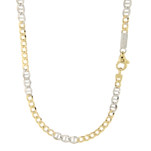 Herren-Halskette aus Weiß- und Gelbgold GL100622