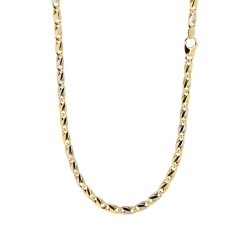 Herren-Halskette aus Weiß-Gelb-Gold GL100624
