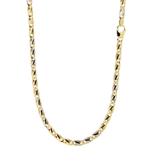 Collana Uomo Oro Giallo Bianco GL100624