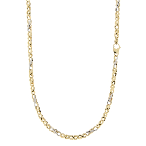 Collana Uomo Oro Giallo Bianco GL100625