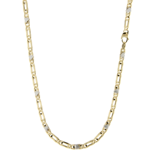 Collana Uomo Oro Giallo Bianco GL100626